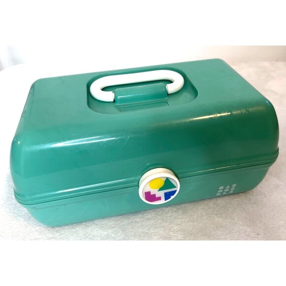 Caboodles Other - Retro Caboodles Makeup Organizer Carrying Case Sea Green Mirror Tween Teen